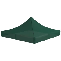 Outsunny Toldo de Substituição 3x3 m para Pérgola de Jardim Cobertura de Substituição para Tenda Dobrável Verde Escuro(m-11)