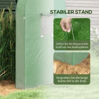 Outsunny Mini-kas Kweekkas, 2 plantgebieden, oprolbare deuren, 185 x 94 x 150 cm, Groen(m-7)