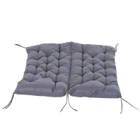 Outsunny Almofada para Banco com Encosto 120x110x12cm Almofada de Banco de 2 Lugares para Jardim Terraço Balcão Exterior Cinza(m-11)