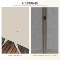 Outsunny Tenda Dobrável 3x3 m Tenda de Jardim com Parede Lateral de Malha 6 Janelas Altura Ajustável para Campismo Festas Bege(m-8)