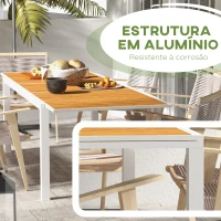 Outsunny Mesa de Jardim Extensível Mesa de Terraço Retangular para 6-8 Pessoas Capacidade 50 kg 180/240x94x73 cm Marrom(m-6)
