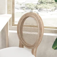 HOMCOM Set 2 Sgabelli da Bar con Schienale, Cuscini e Poggiapiedi, in Legno e Poliestere, 48x56x118 cm, Crema(m-8)