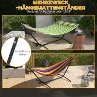 Outsunny Hangmatstandaard Hangmatframe, weerbestendig, verstelbare afmetingen, 290 cm x 120 cm x 115 cm, Zwart(m-5)