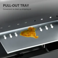 Outsunny Gas Barbecue Grill 3+1 Burner Garden Smoker BBQ Trolley w/ Side Burner Warming Rack Side Shelves Storage Cabinet Piezo Ignition Thermometer Stainless Steel + Metal(m-8)