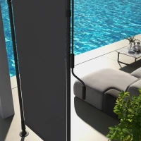 Outsunny Verstelbare Freestanding Zonnescherm zonder Boren - Aluminium Frame - 1,2 x 2,2-3,1 m - Donkergrijs(m-9)