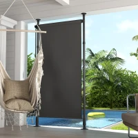 Outsunny Verstelbare Freestanding Zonnescherm zonder Boren - Aluminium Frame - 1,2 x 2,2-3,1 m - Donkergrijs(m-2)