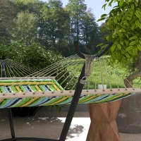 Outsunny Hangmatstandaard Hangmatframe, weerbestendig, verstelbare afmetingen, 290 cm x 120 cm x 115 cm, Zwart(m-9)