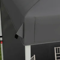 Outsunny Tenda Dobrável 2,5x2,5 m Tenda de Jardim com 1 Parede Lateral Altura Ajustável para Campismo Festas Cinza Escuro(m-7)