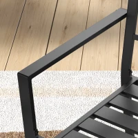 Outsunny Set of Two Minimal Metal Garden Chairs - Black(m-9)
