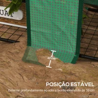 Outsunny Estufa de Jardim de 3 Níveis Estufa de Terraço com Prateleiras para Cultivo de Plantas em Pátio 143x46x141/151 cm Verde(m-7)