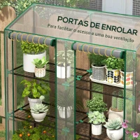 Outsunny Estufa de Jardim de 3 Níveis Estufa de Terraço para Cultivo de Plantas em Pátio 143x46x141/151 cm Transparente(m-6)