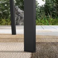 Outsunny Set of Two Minimal Metal Garden Chairs - Black(m-8)