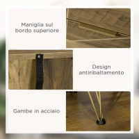 HOMCOM Mobile Cassettiera a 4 Cassetti in Legno Truciolare e Gambe in Acciaio, 48x39x87cm, Legno e Oro(m-6)