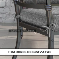 Outsunny Conjunto de Almofadas para Cadeiras 47x47x7 cm Conjunto de 4 Peças Almofadas para Cadeiras de Jardim Impermeáveis Cinza(m-5)