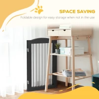 PawHut Foldable Dog Gate, Freestanding Pet Gate, with Two Support Feet, for Staircases, Hallways, Doorways - Black(m-5)