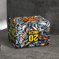 SPORTNOW Cutie Polimerică Plyo, Cutie pentru Sărituri Antiderapantă și Antrenament de Forță, 61x51x41 cm, Multicolor(m-7)