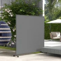 Outsunny Panneau brise-vue paravent extérieur sur roulettes pour le jardin, terrasse, balcon - dim. 183L x 30l x 181H cm - gris(m-2)