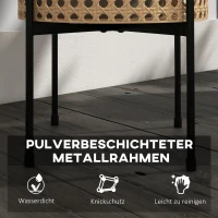Outsunny Bloemenstandaard, set van 3, roestvrij metalen frame, voor binnen en buiten, zwart/goud(m-6)