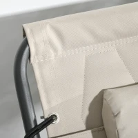 Outsunny Set of Two Sun Loungers, with Five-Position Reclining Backs - Khaki(m-8)