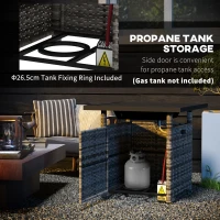 Outsunny 72.5 x 72.5cm 50,000 BTU Fire Pit Table, with Cover - Grey(m-5)