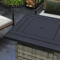 Outsunny 72.5 x 72.5cm 50,000 BTU Fire Pit Table, with Cover - Grey(m-8)