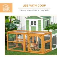 PawHut Wooden Chicken Coop with Perches, Doors, Combinable Design, for 2-4 Chickens - Natural Wood Colour(m-6)