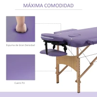 HOMCOM Camilla Plegable con Altura Ajustable 67-92cm para Uso Profesional de Belleza Acupuntura y Fisioterapia 210x81cm Púrpura(m-6)