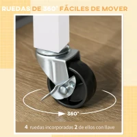 HOMCOM Carro de Cocina Carrito de Servir Multiusos Estantería Carrito Auxiliar con Ruedas para Baño Dormitorio con Estante Cajón Armario 89x40x84cm(m-5)