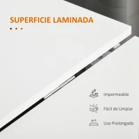 HOMCOM Mesa de Comedor Plegable con Ruedas Mesa Auxiliar Multifuncional con 2 Alas Abatibles 120x80x73 cm Blanco y Teca(m-5)