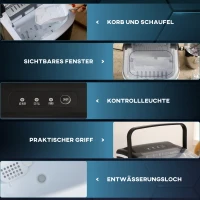 HOMCOM Ijsblokjesmachine Ijsblokjedispenser Ijsblokjesmaker, 22,2 cm x 29,4 cm x 29 cm, Zwart(m-5)