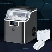 HOMCOM Eisblokjesmachine IJsblokjesdispenser Ice-Maker 20kg/24u 2,3L IJsbereider met 3,2L Watertank, Zwart(m-5)