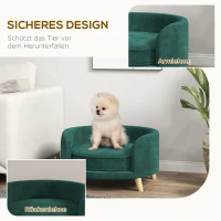PawHut Hondenbed Hondensofa Huisdiersofa, Eucalyptushout, 68 x 68 x 35 cm, Groen(m-4)