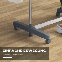 HOMCOM Opvouwbare Wasrek met 5 Niveaus, One-Klik-Systeem, 142 cm x 55 cm x 172 cm, Grijs + Zilver(m-7)