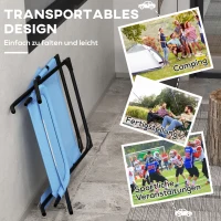 Outsunny Opvouwbare stoel, 4-traps verstelbaar, ademend, metalen frame, 69 x 91 x 96 cm, Zwart/Blauw(m-6)