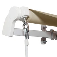 Outsunny Toldo Manual Retrátil 350x250 cm para Varanda com Manivela de Metal Impermeável e Anti-UV para Jardim Terraço Janelas Creme(m-8)