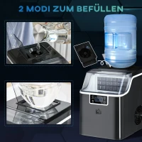 HOMCOM Eisblokjesmachine IJsblokjesdispenser Ice-Maker 20kg/24u 2,3L IJsbereider met 3,2L Watertank, Zwart(m-6)