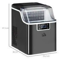 HOMCOM Eisblokjesmachine IJsblokjesdispenser Ice-Maker 20kg/24u 2,3L IJsbereider met 3,2L Watertank, Zwart(m-3)