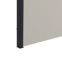 Outsunny Uittrekbare Zijdelingse Zonnescherm, Rolgordijn, Aluminium/Polyester, 3 x 1,4 m, Lichtgrijs(m-8)