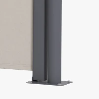 Outsunny Uittrekbare Zijdelingse Zonnescherm, Zijrol, Aluminium/Polyester, 3 x 1 m, Lichtgrijs(m-9)