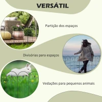 Outsunny Cercas de Jardim 305x79,5 cm Conjunto de 5 Cercas Decorativas para Jardim de Metal Barreira para Animais para Pátio Preto(m-6)
