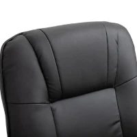 HOMCOM Black Recliner Chair, PU Leather Swivel Seat with Wooden Base(m-8)