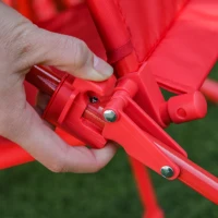 Outsunny Kids Outdoor Table and Chairs Garden Furniture Ladybird Pattern with Removable & Height Adjustable Sun Umbrella, Red(m-13)