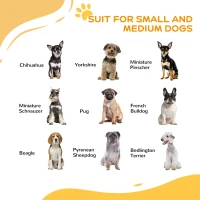 PawHut Uşa de Siguranţă pentru Câini, Barieră pentru Animale de Companie cu Ușă Mică pentru Pisici, 74-80x76 cm, Alb(m-4)