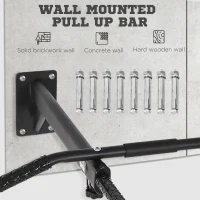 HOMCOM Pull Up Bar Wall Mounted with Punching Bag Hanger for Strengthen Muscle or Boxing Training(m-6)