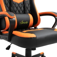 Vinsetto Sedia Gaming Ergonomica Scrivania Ufficio Regolabile Basculante Poggiatesta Lombare Arancione(m-4)