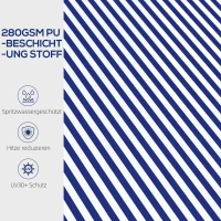 Outsunny Zonneluifel Luifel voor Terras, incl. Handkruk, weerbestendig, 247 cm x 295 cm, Blauw + Wit(m-6)