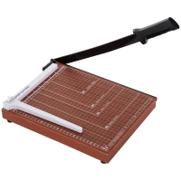 HOMCOM Cesoia Tagliacarte A4 12 Lame con Righello Guida Lama di Taglio Preciso per Casa 48x26,5x5 cm(m-1)