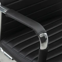 Sedia Ufficio Girevole Pelle PU Ergonomica Schienale Alto Vinsetto Braccioli Rotelle Regolabile Nera(m-4)