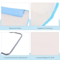 Outsunny Opvouwbare Ligstoel voor Strand, Tuin en Zon, Verstelbare Rugleuning, Zijvak, 48 cm x 134 cm x 33-43 cm, Beige(m-7)