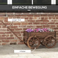 Outsunny Houten Plantenkruiwagen Hoogbed, Weerbestendig, 120 x 41 x 50 cm, Bruin(m-4)